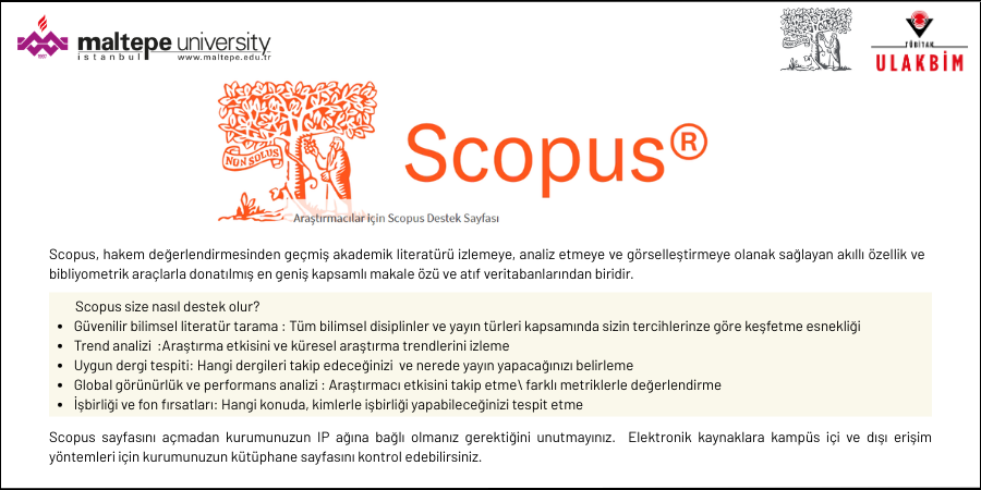 Araştırmacılar için Scopus Destek Sayfası